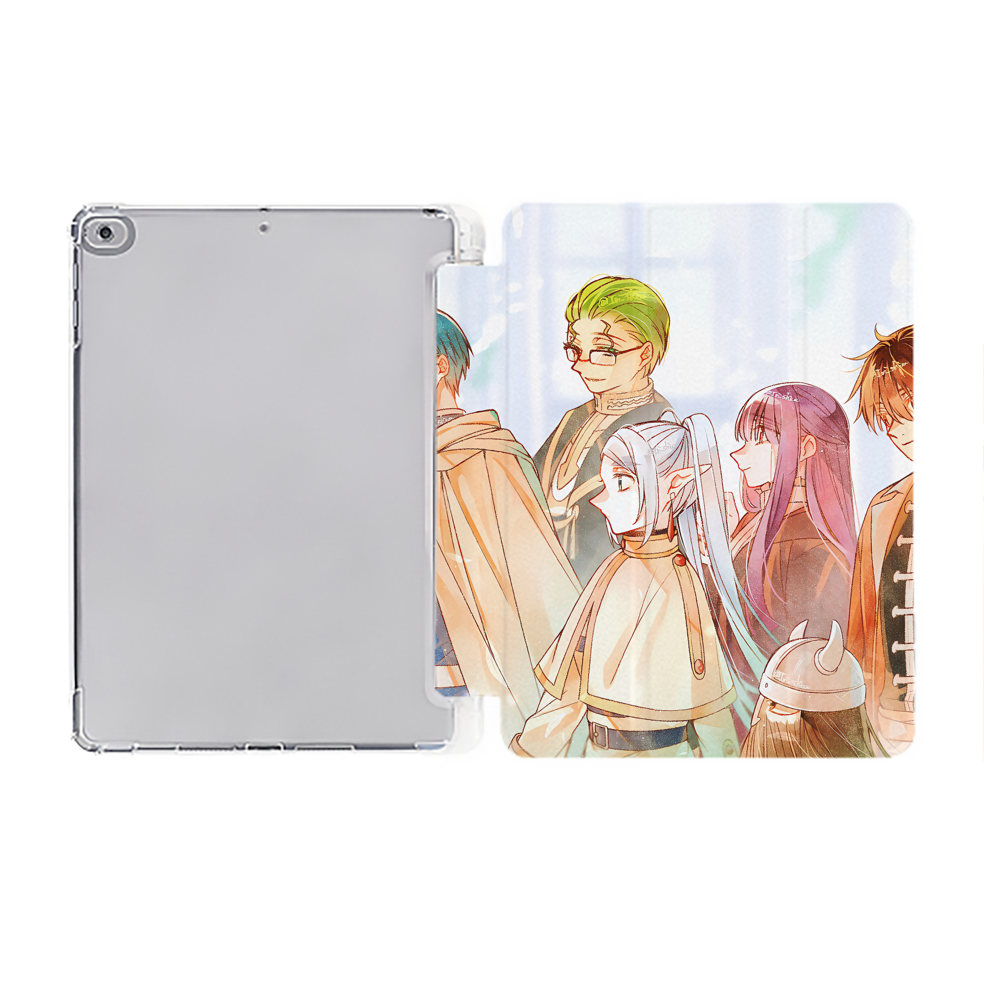 （画像用） 葬送のフリーレン Frieren IPad ケース ペン収納付き 三つ折りスタンド PUレザー×シリコン 対応機種9.5/10.5/10.9インチ